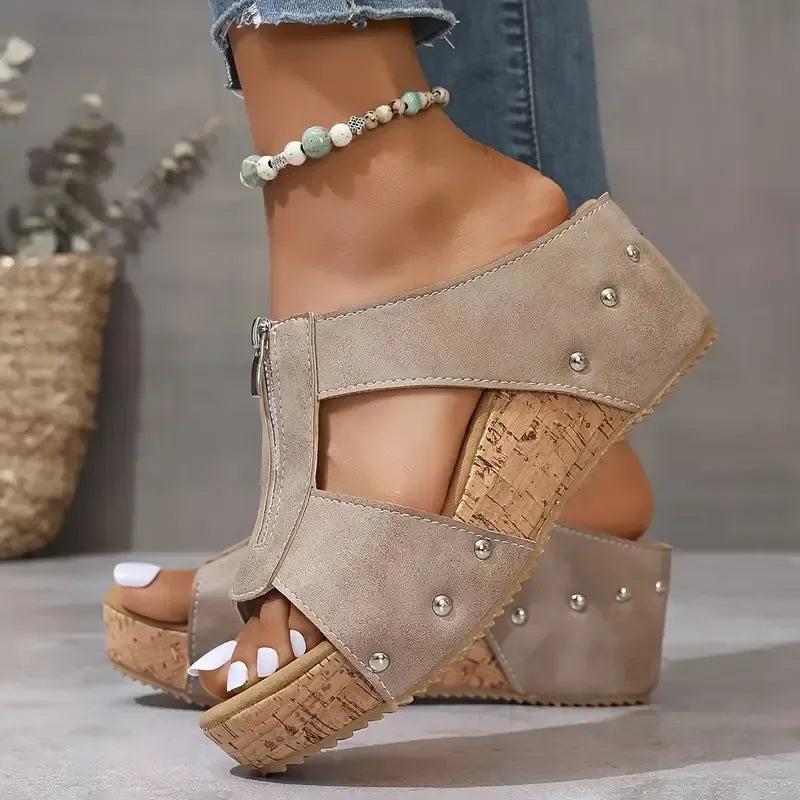 Aurely | Sandalias ortopédicas con tacón de cuña