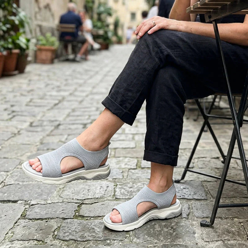 🌺 Sandalias planas transpirables con punta abierta para mujer - Verano