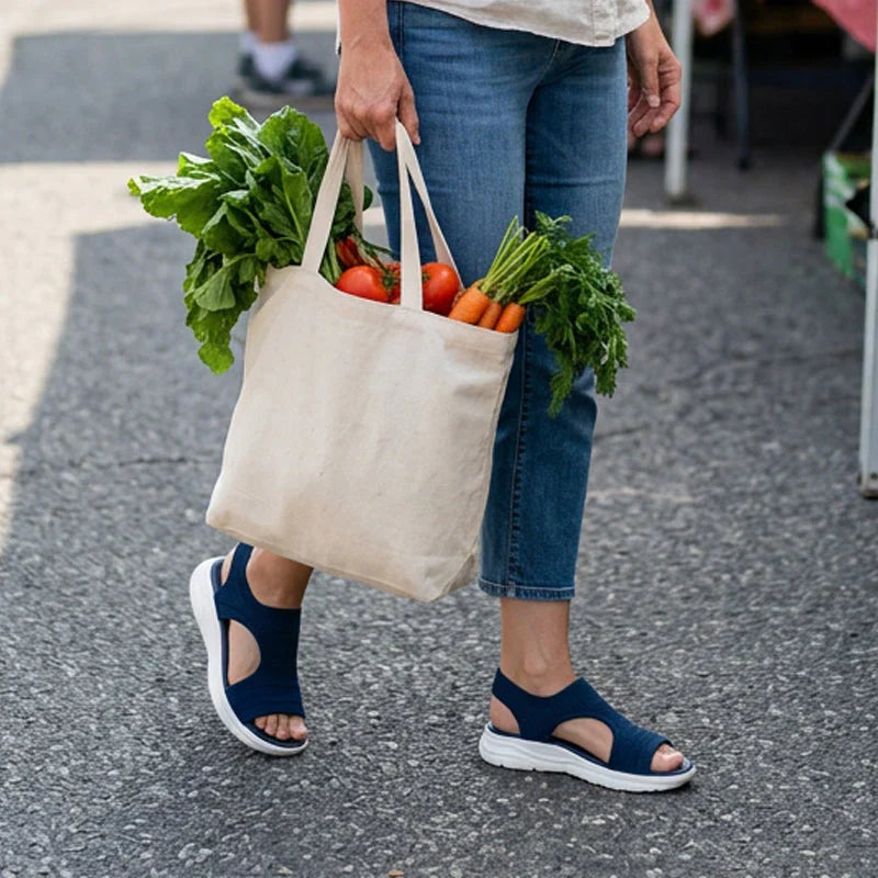 🌺 Sandalias planas transpirables con punta abierta para mujer - Verano