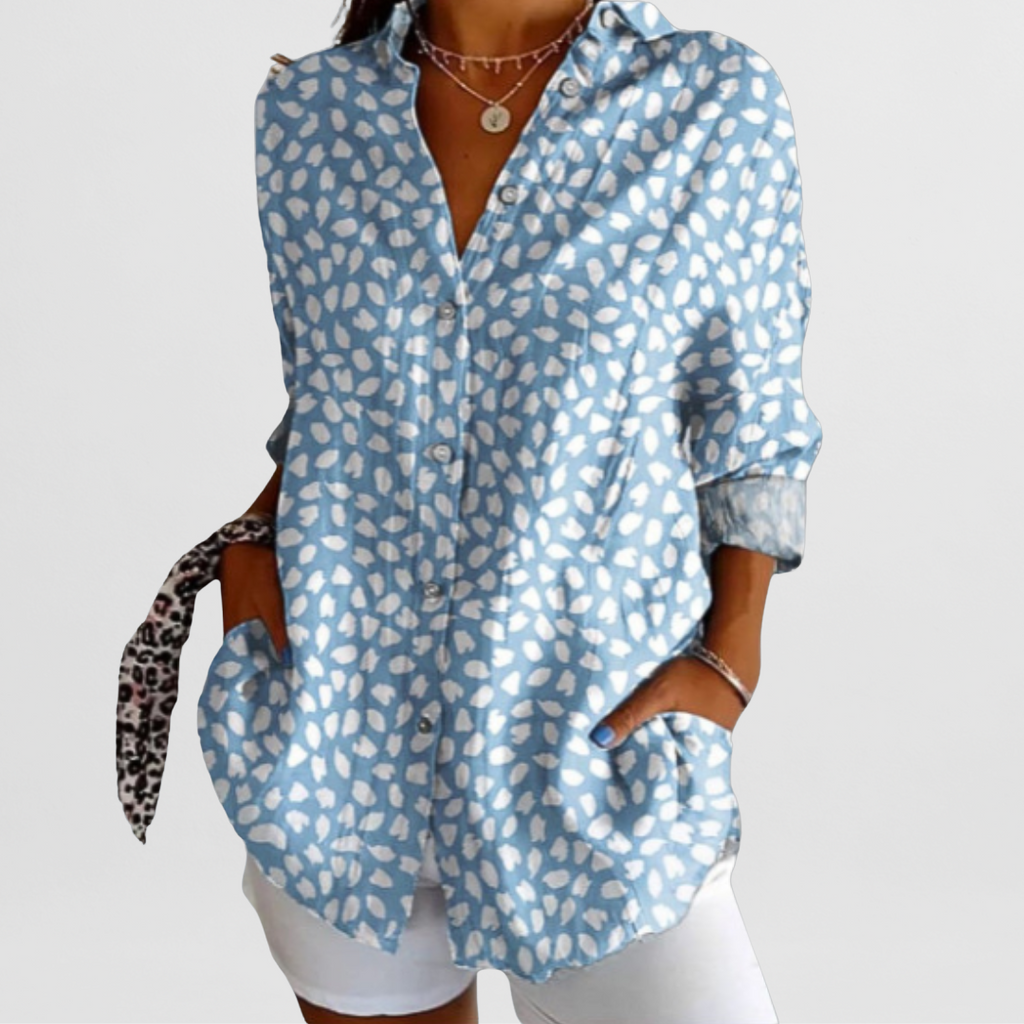 Aurely | Elegante Vintage-Bluse mit Blumenmuster