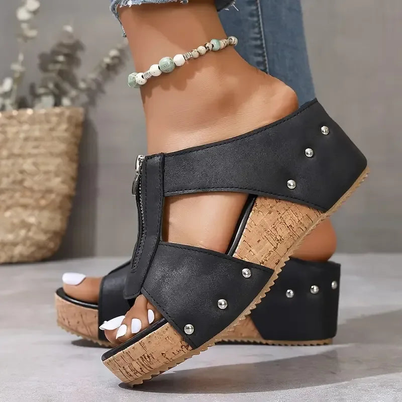 Aurely | Sandalias ortopédicas con tacón de cuña