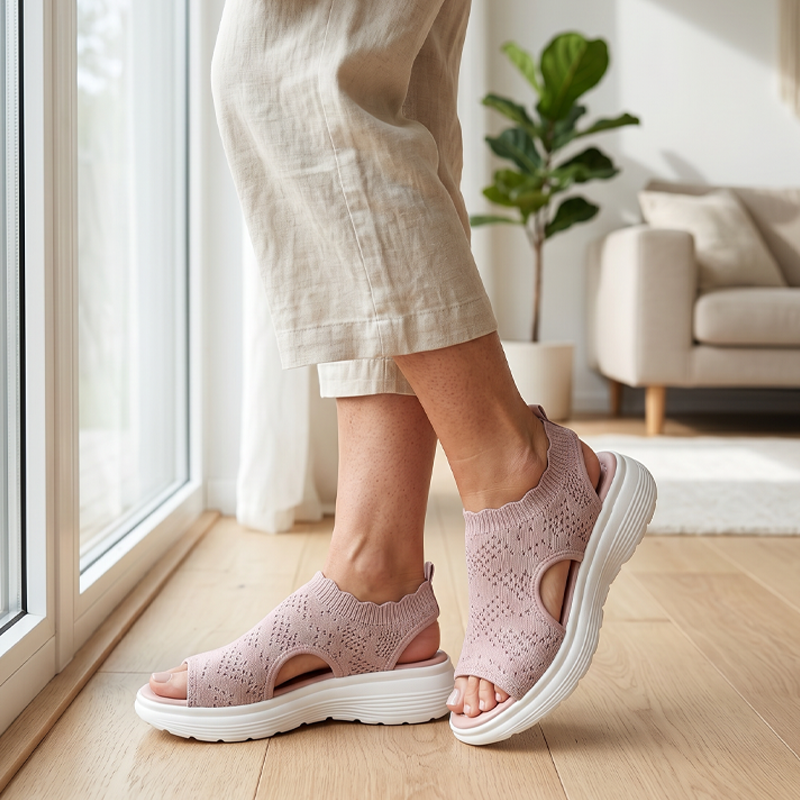 👡 Sandalias de plataforma transpirables de punto para mujer – ligeras y cómodas
