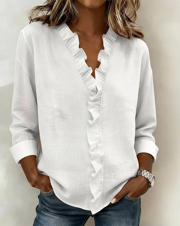 Aurely - V-Ausschnitt Bluse