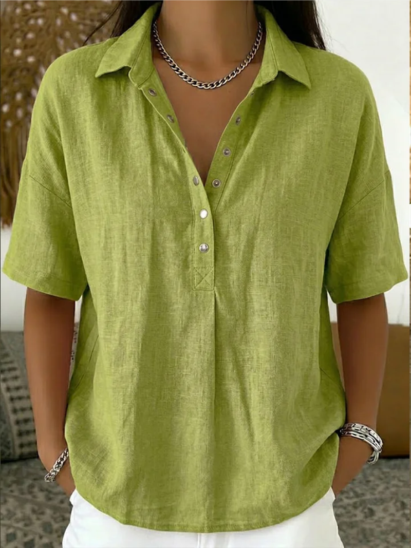 Valentina | Blusa con cuello y detalle de botones (¡OFERTA TEMPORAL: 1+1 GRATIS!)