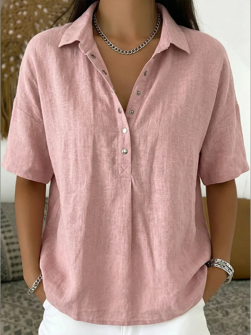 Valentina | Blusa con cuello y detalle de botones (¡OFERTA TEMPORAL: 1+1 GRATIS!)