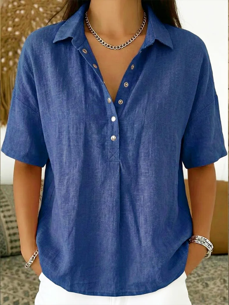 Valentina | Blusa con cuello y detalle de botones (¡OFERTA TEMPORAL: 1+1 GRATIS!)