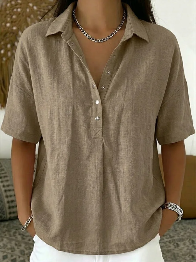 Valentina | Blusa con cuello y detalle de botones (¡OFERTA TEMPORAL: 1+1 GRATIS!)