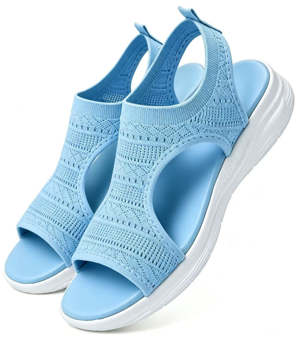 NubeFlex | Cómodas sandalias planas y transpirables, con puntera abierta, para mujer, ideales para el verano
