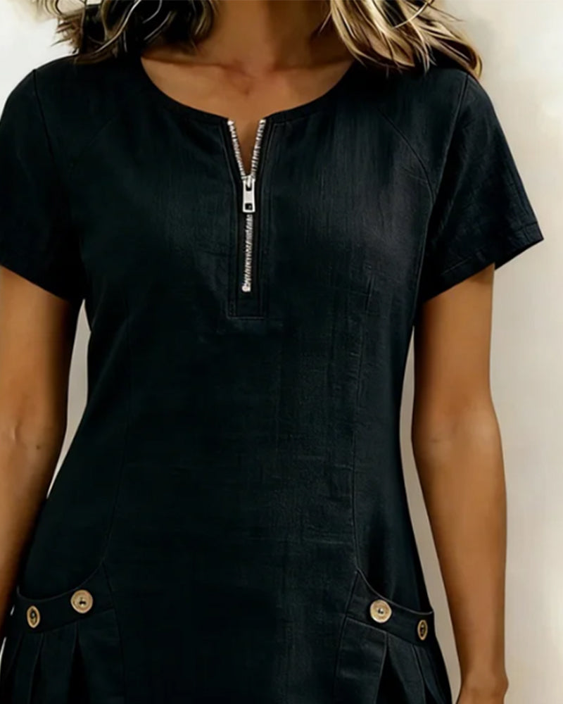 Valentina | Vestido de algodón con cremallera