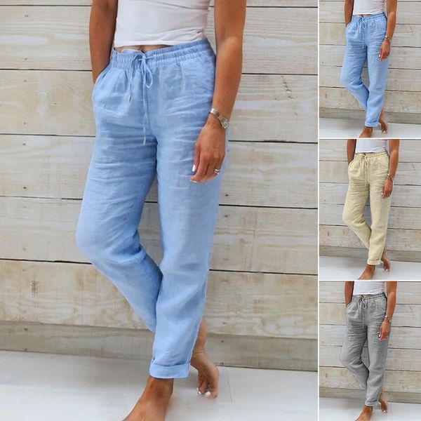 Aurely - Pantalón informal de corte recto en color liso