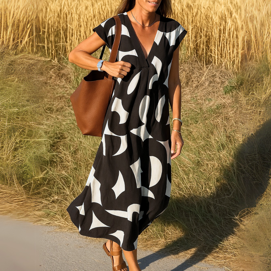 Aurely – vestido cómodo y fluido con escote en V