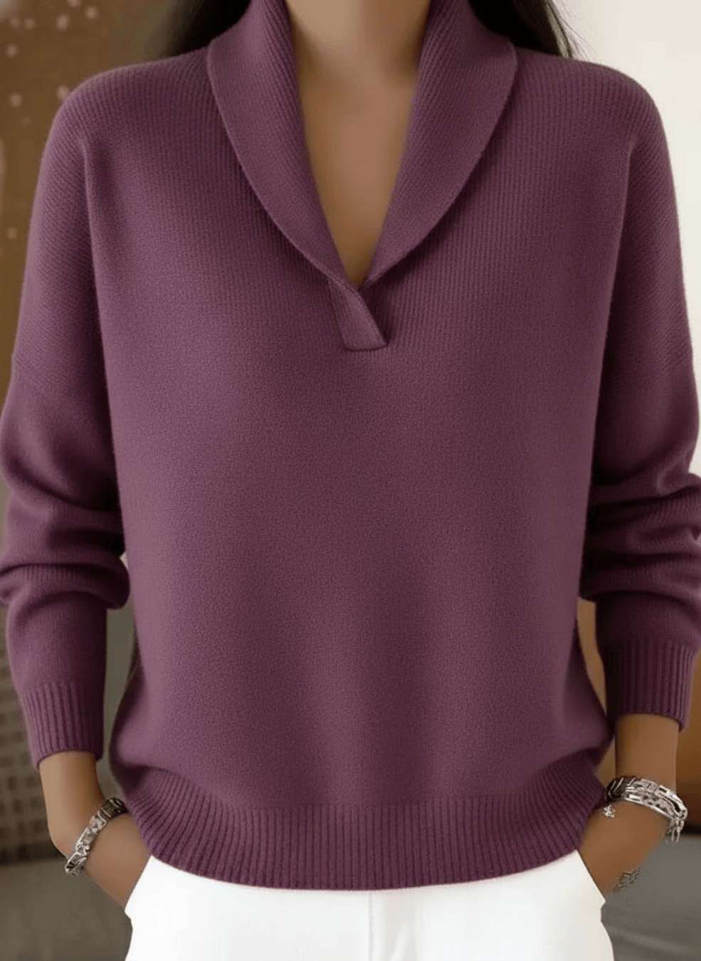 Elisa | Jersey de cuello de pico