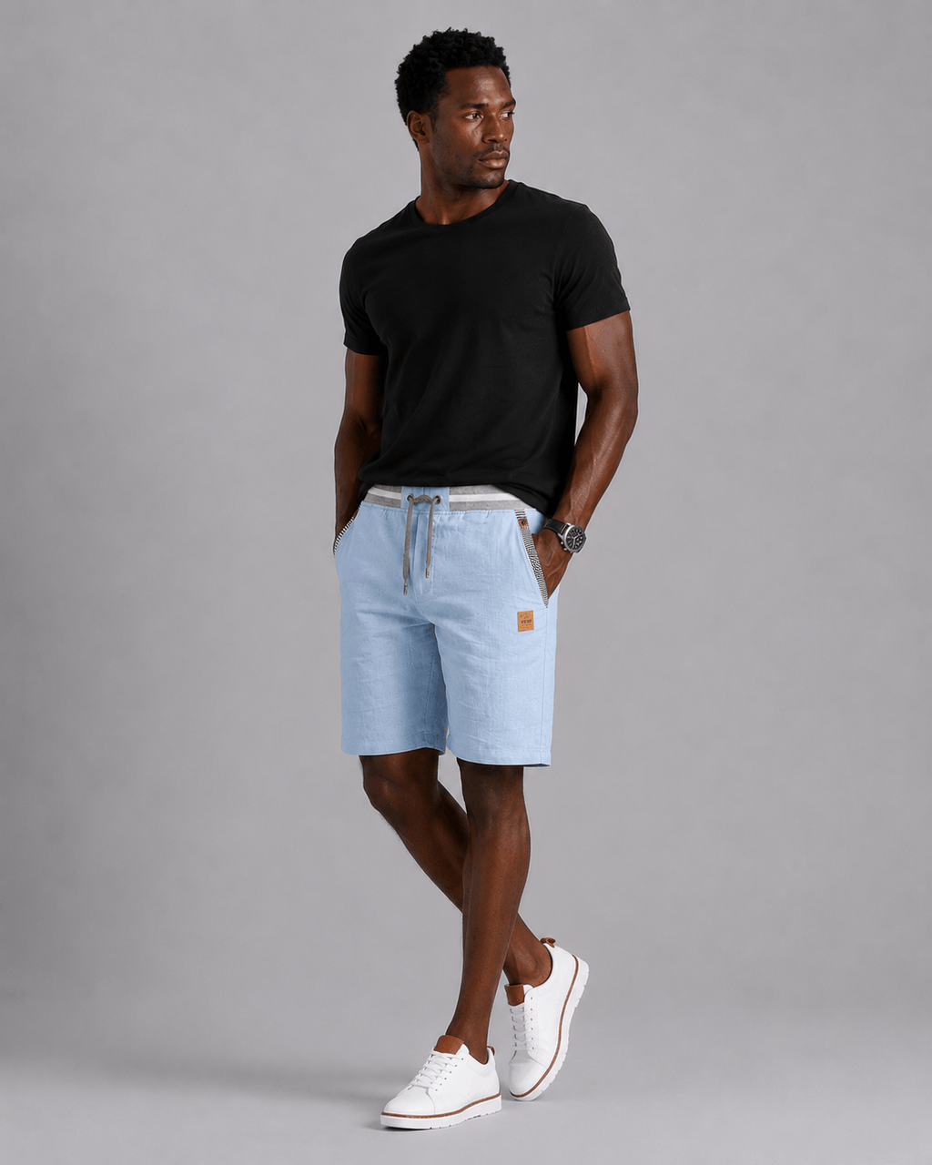 Victor | Pantalones cortos de verano de lino ligeros para hombre
