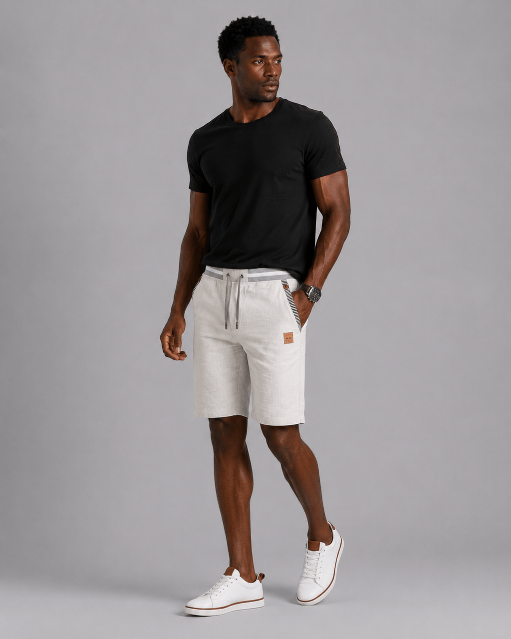 Victor | Pantalones cortos de verano de lino ligeros para hombre