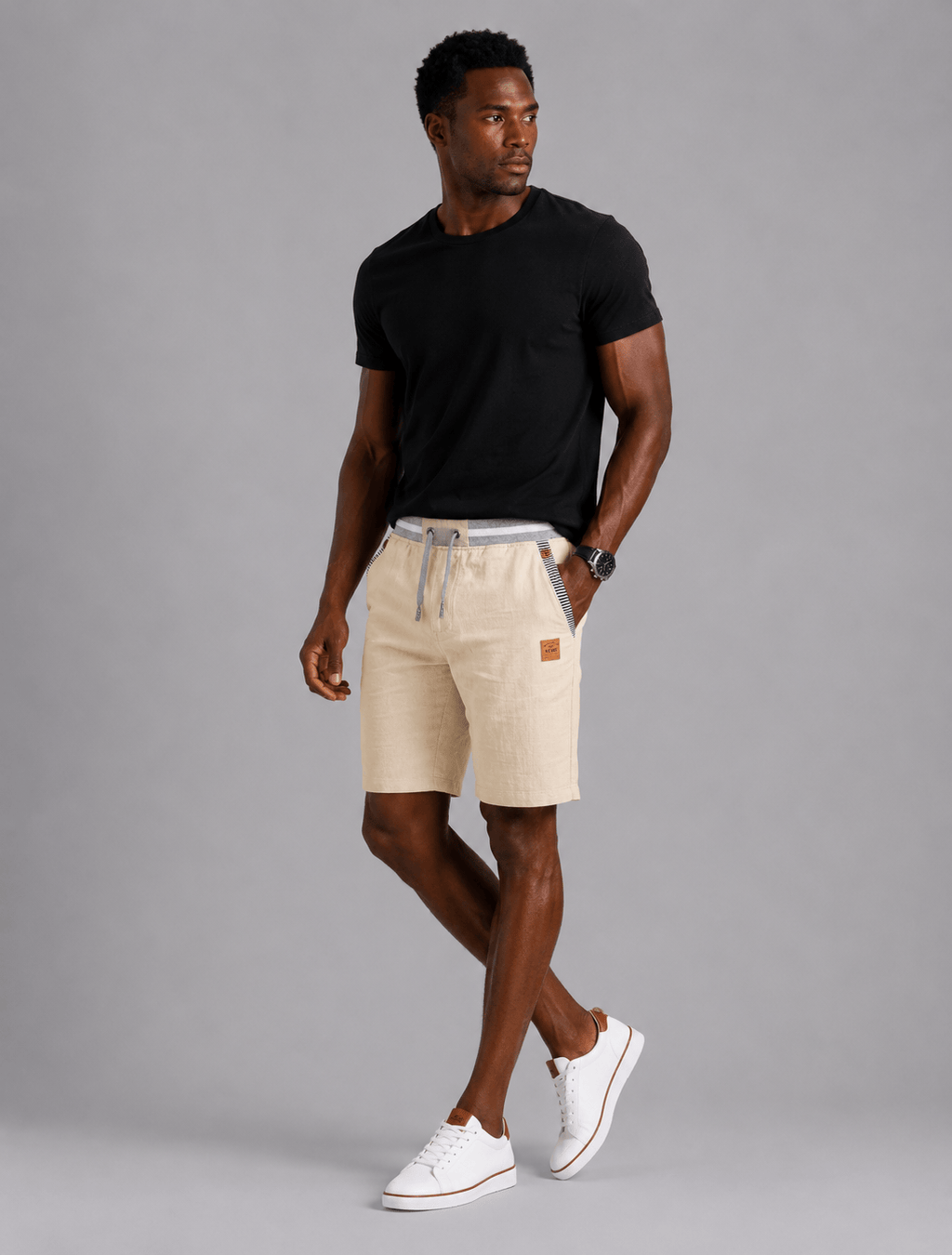 Victor | Pantalones cortos de verano de lino ligeros para hombre