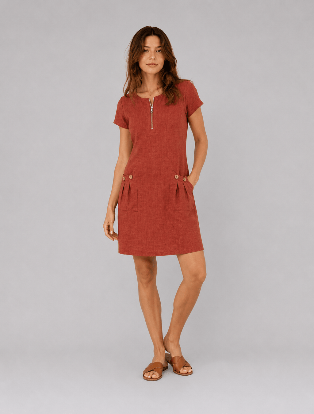 Valentina | Vestido de algodón con cremallera