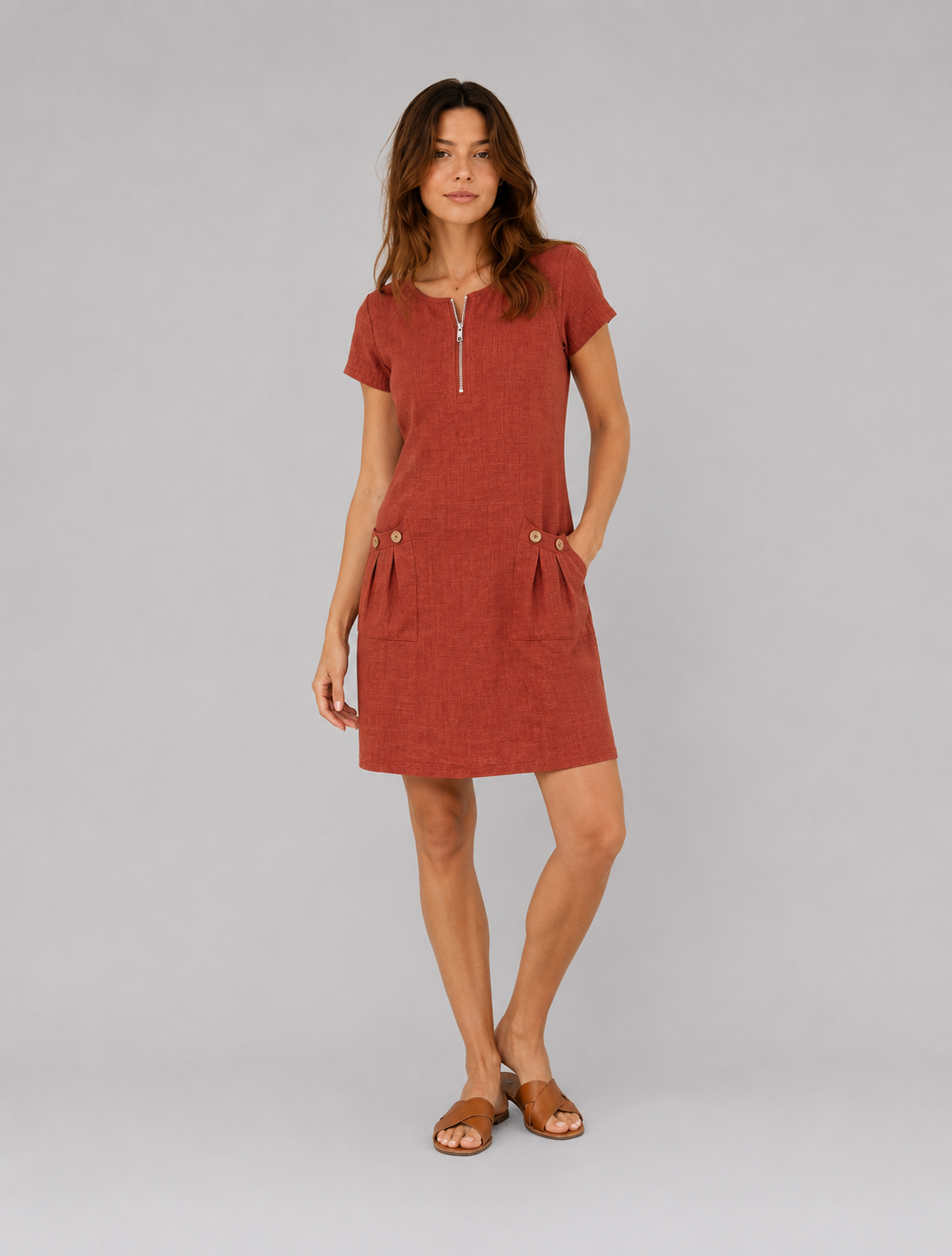 Valentina | Vestido de algodón con cremallera