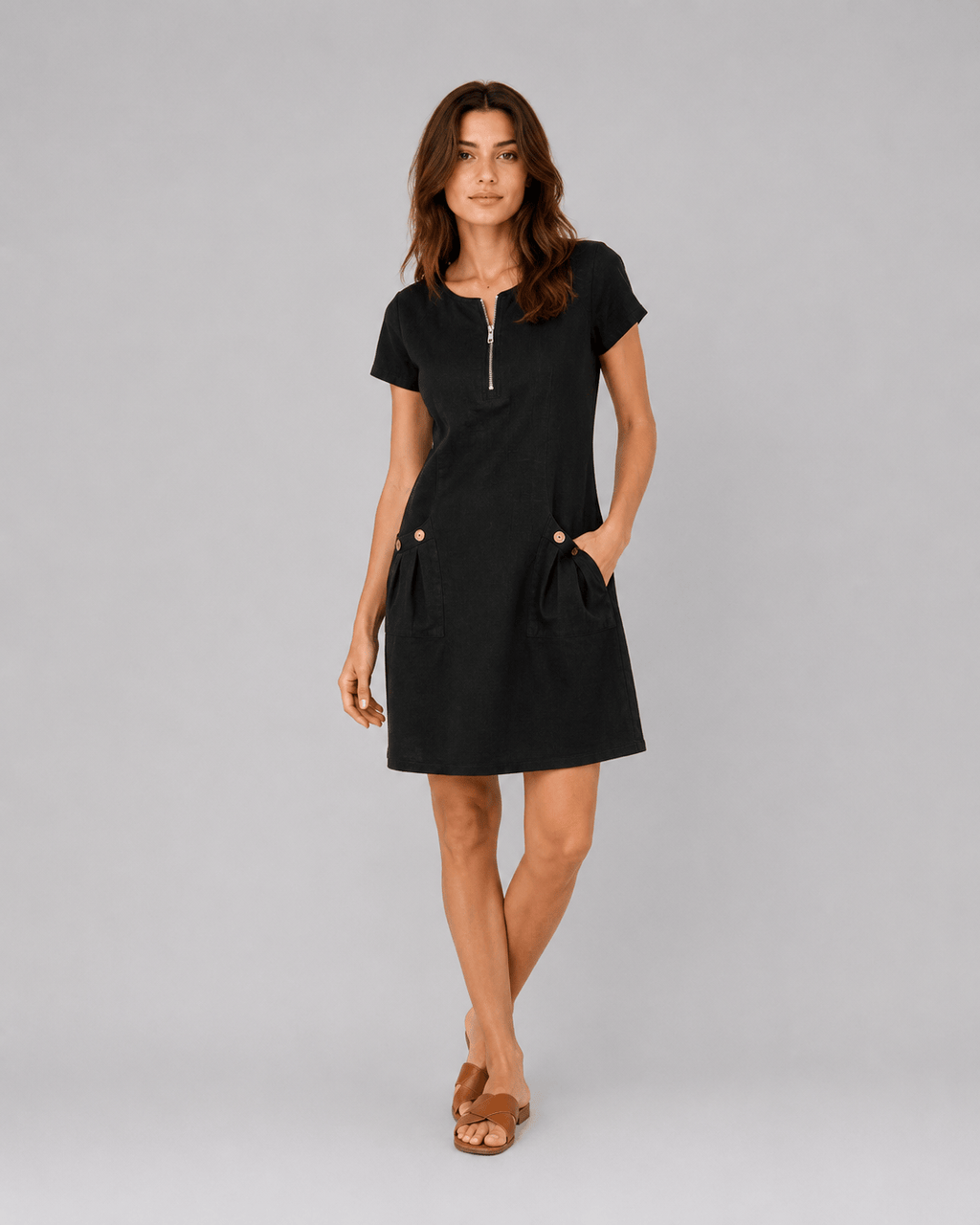 Valentina | Vestido de algodón con cremallera