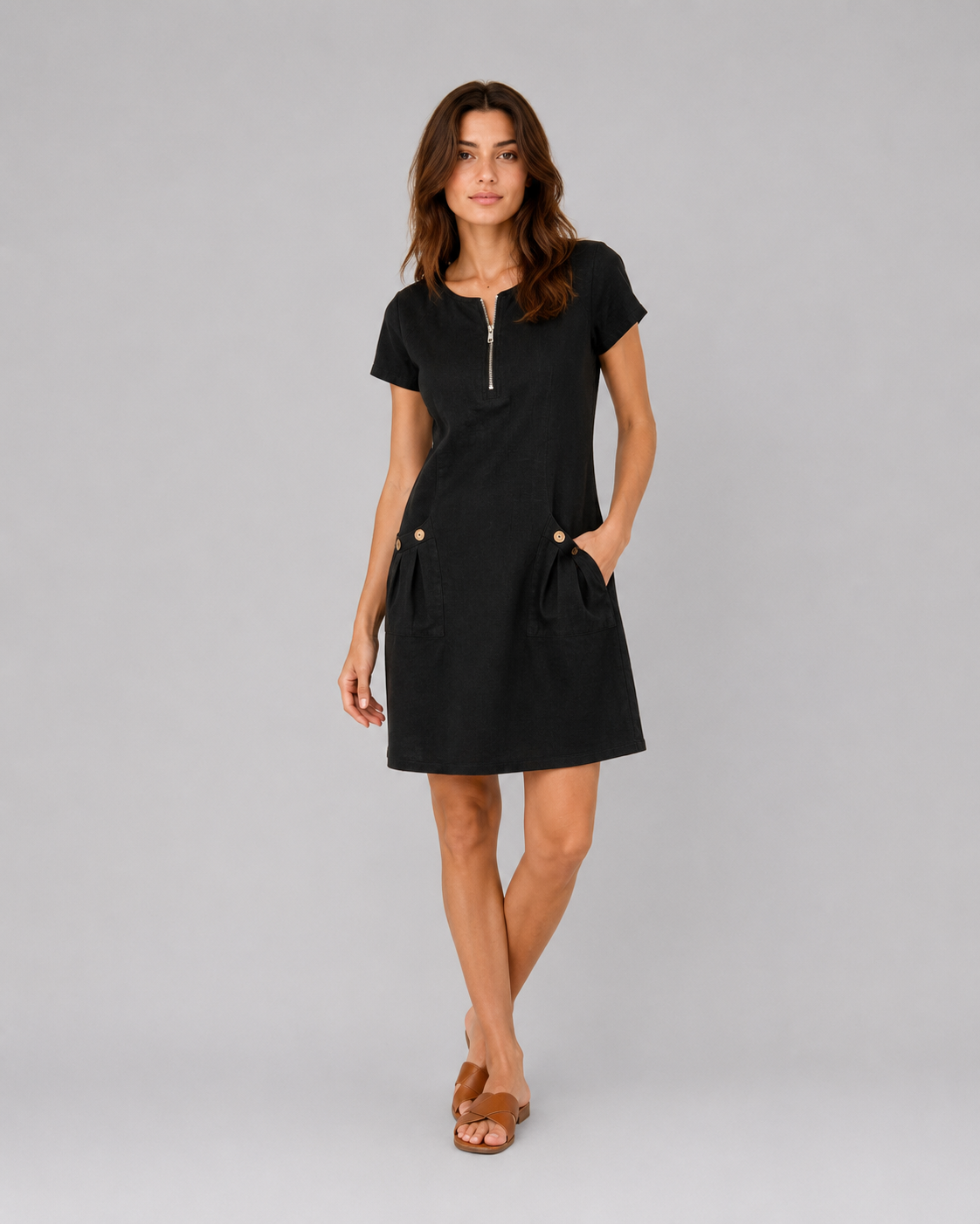 Valentina | Vestido de algodón con cremallera