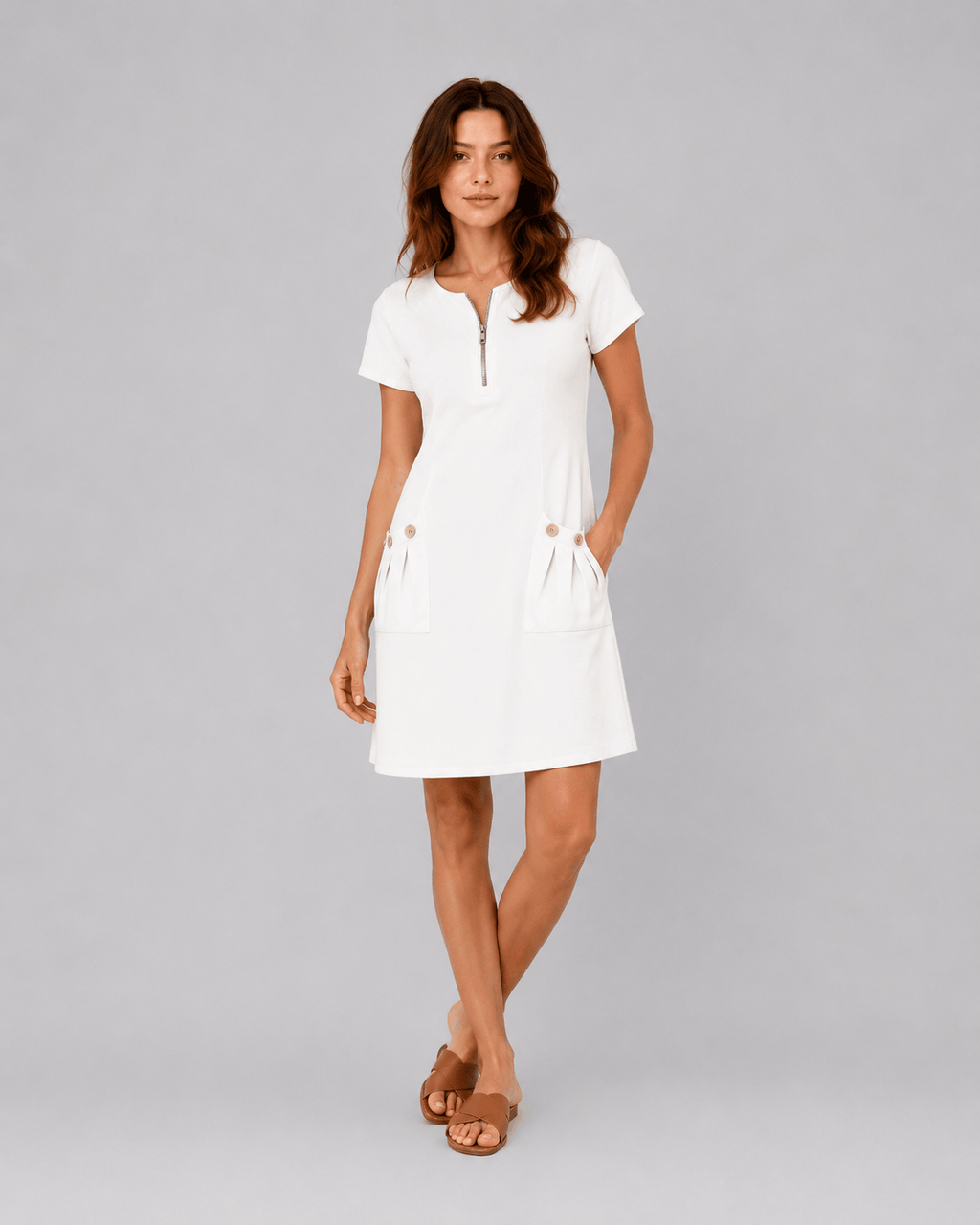 Valentina | Vestido de algodón con cremallera