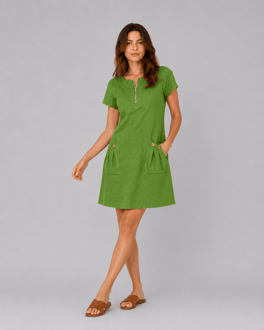 Valentina | Vestido de algodón con cremallera