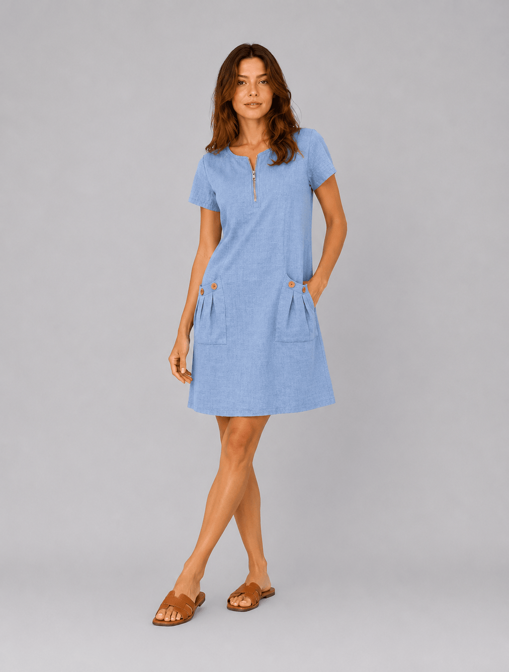 Valentina | Vestido de algodón con cremallera