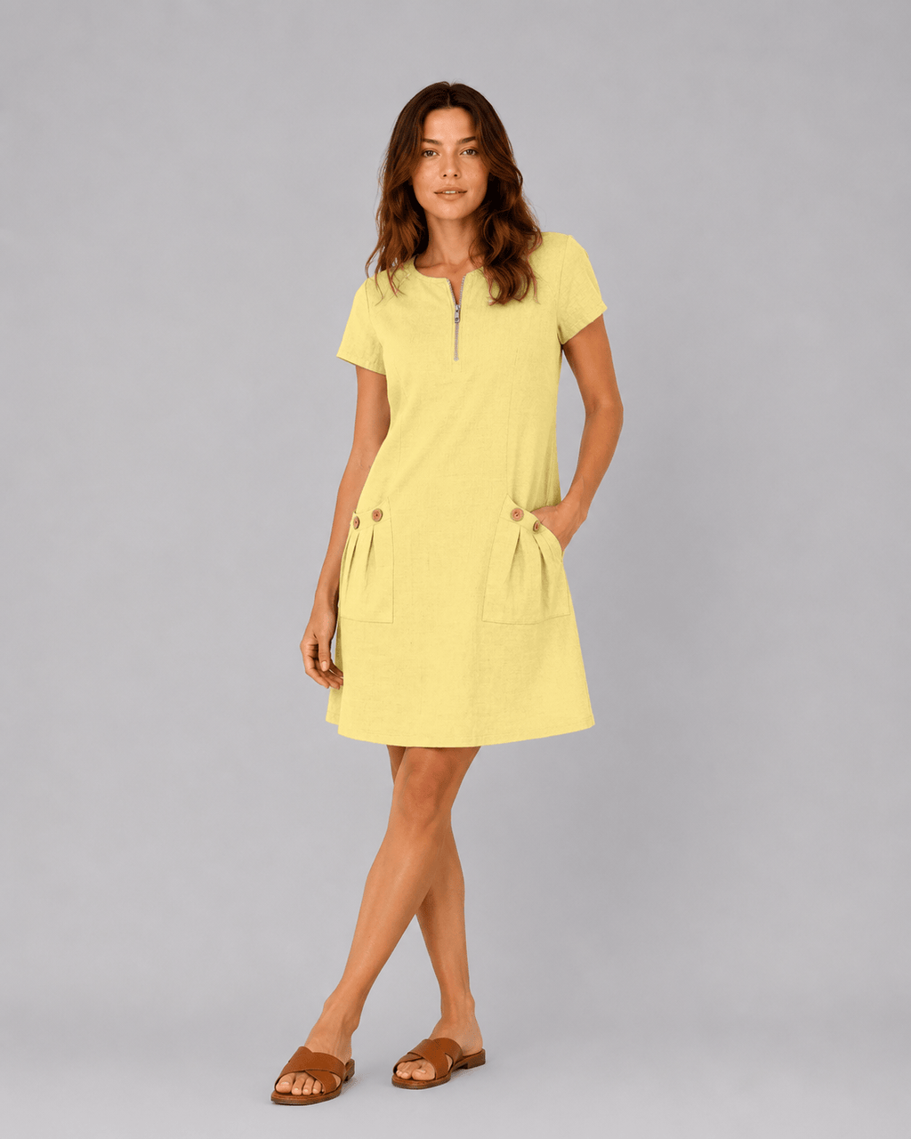 Valentina | Vestido de algodón con cremallera