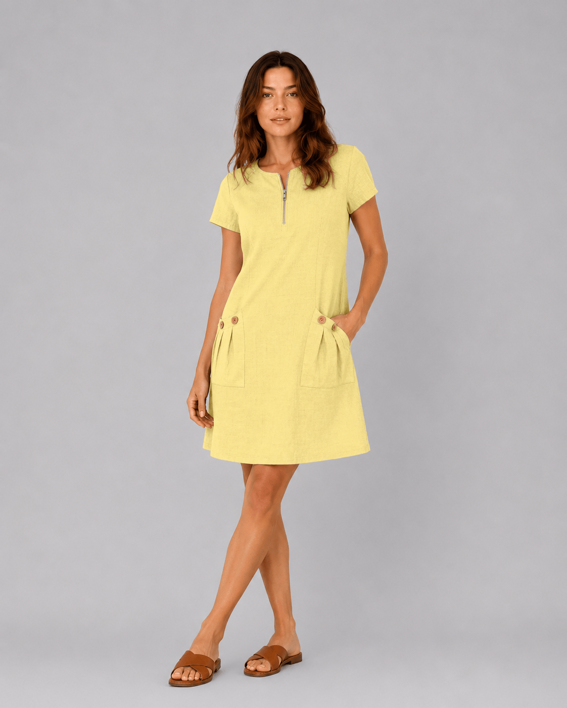 Valentina | Vestido de algodón con cremallera