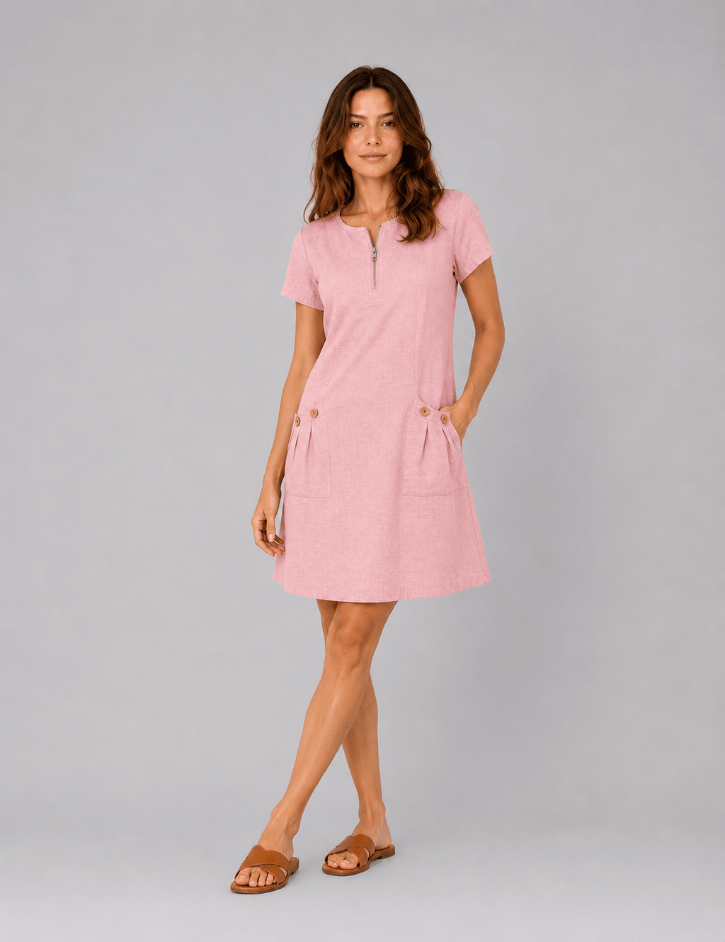 Valentina | Vestido de algodón con cremallera