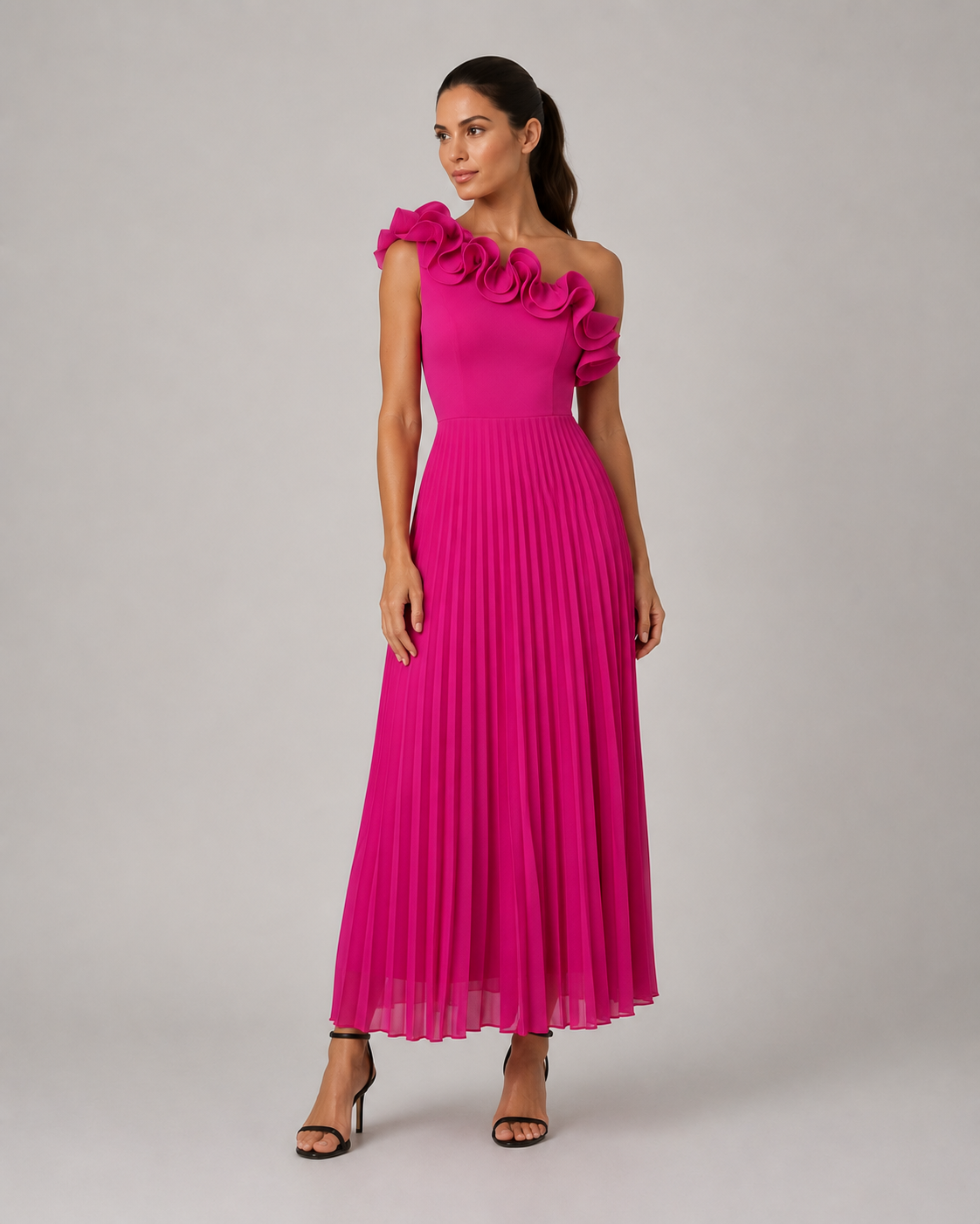 Aurely - Vestido de noche asimétrico de un solo hombro
