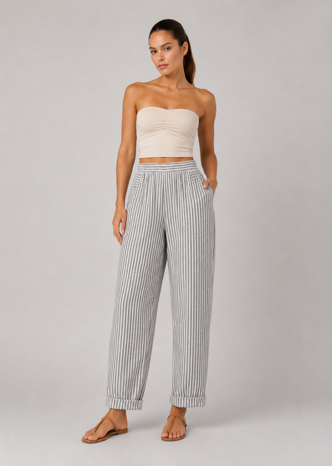 Aurely | Elegantes pantalones a rayas