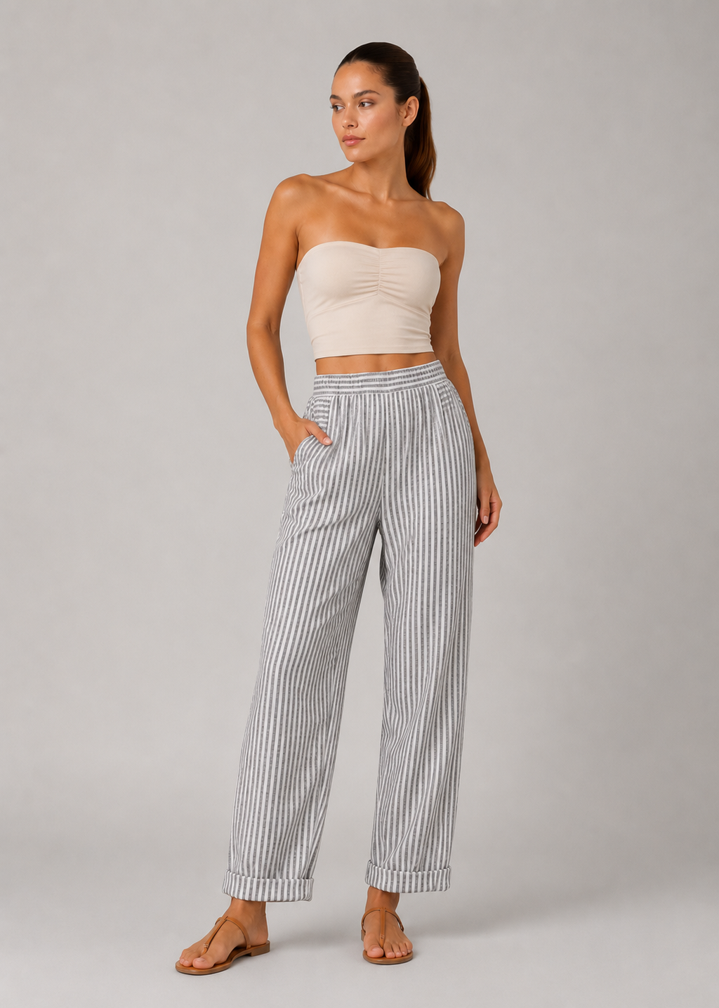 Aurely | Elegantes pantalones a rayas