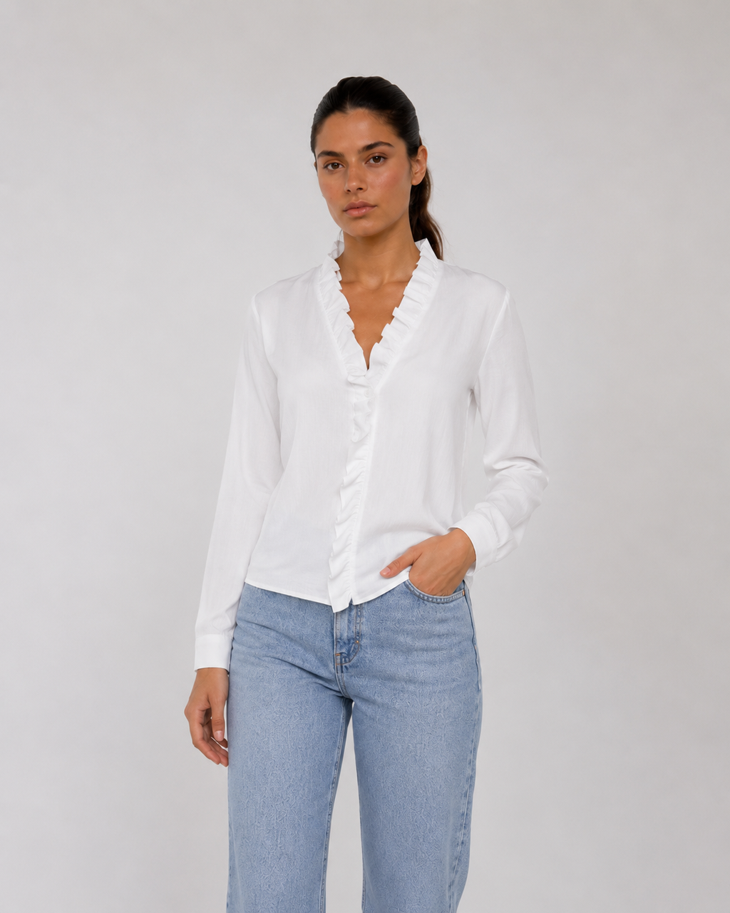 Aurely - V-Ausschnitt Bluse