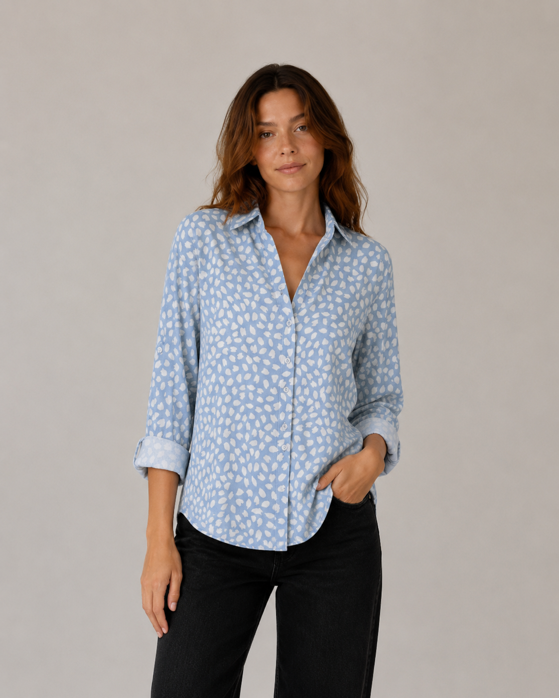 Aurely | Elegante Vintage-Bluse mit Blumenmuster