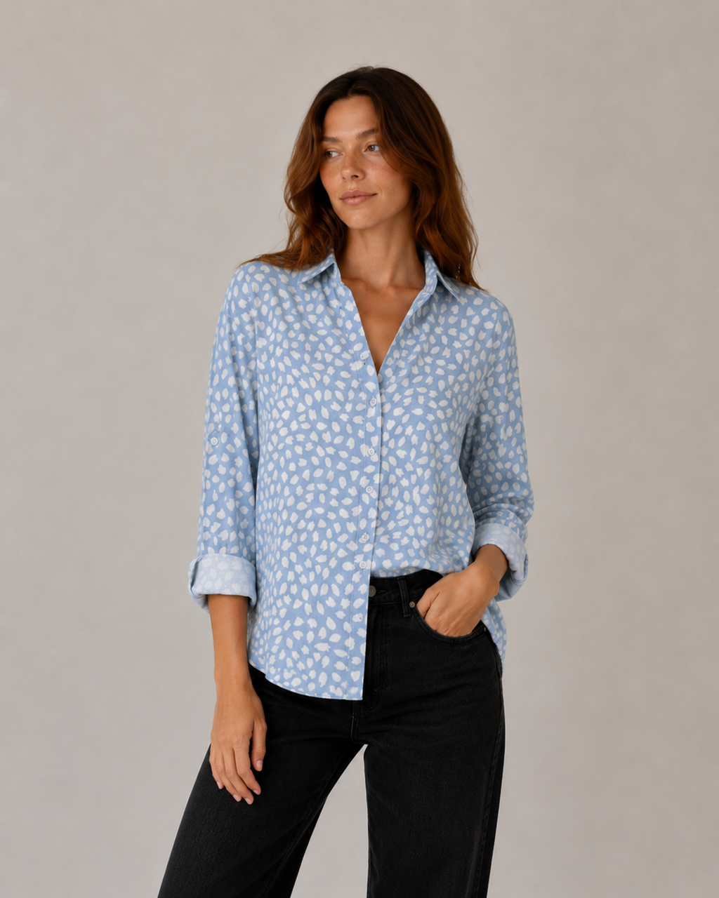 Aurely | Elegante Vintage-Bluse mit Blumenmuster