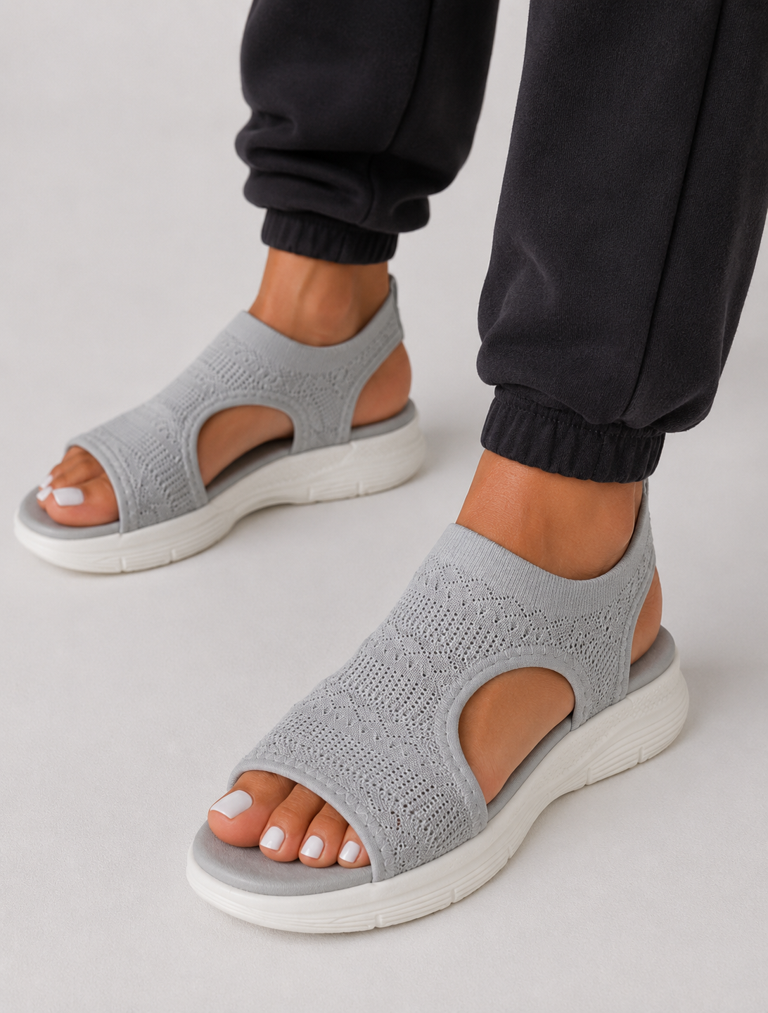 NubeFlex | Cómodas sandalias planas y transpirables, con puntera abierta, para mujer, ideales para el verano