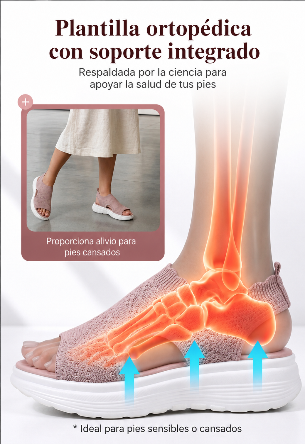 👡 Sandalias de plataforma transpirables de punto para mujer – ligeras y cómodas