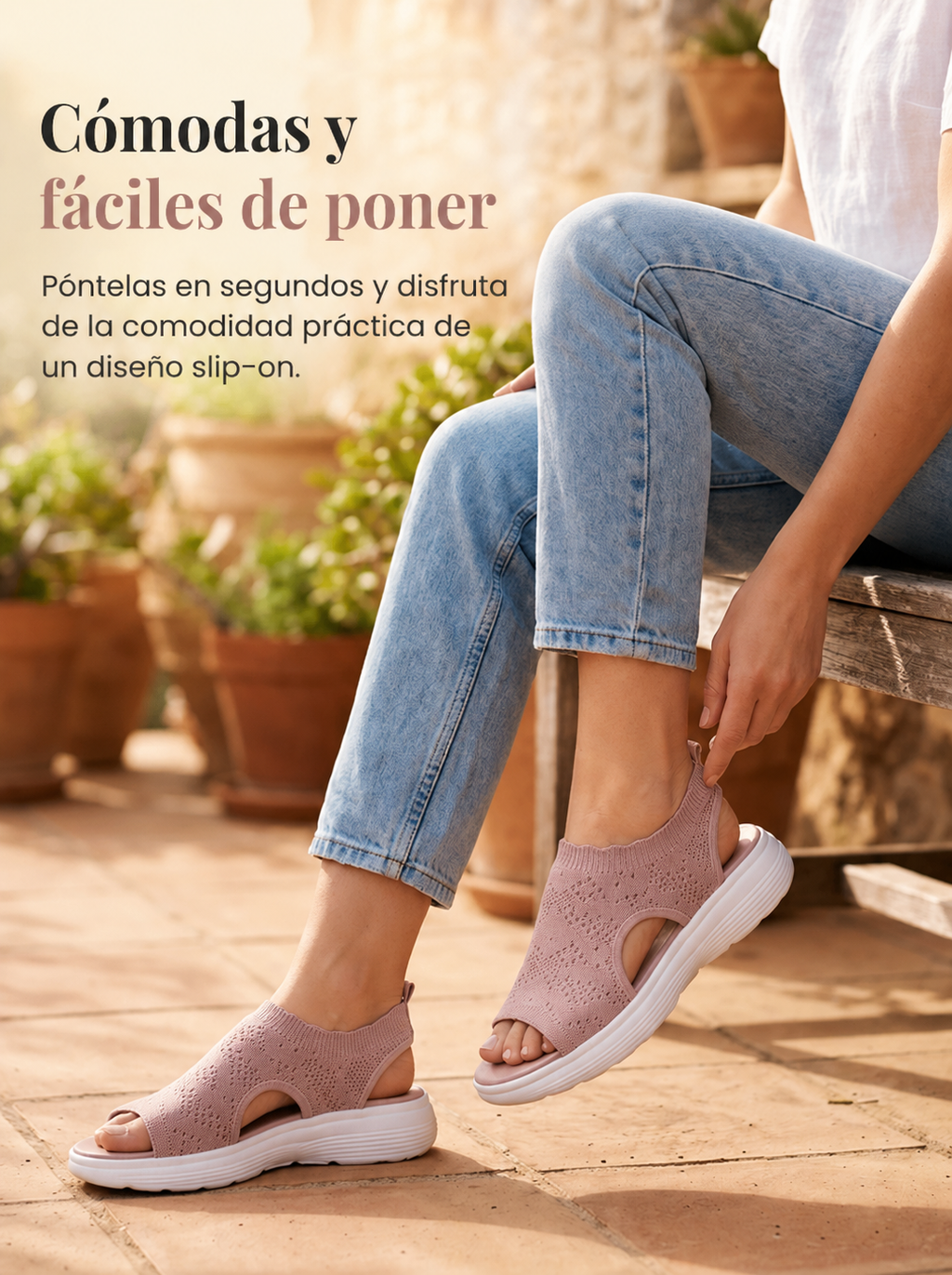👡 Sandalias de plataforma transpirables de punto para mujer – ligeras y cómodas