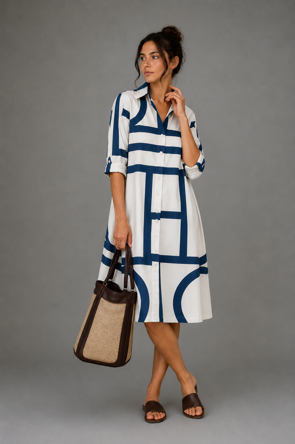 Sara | Bata midi elegante y refinada