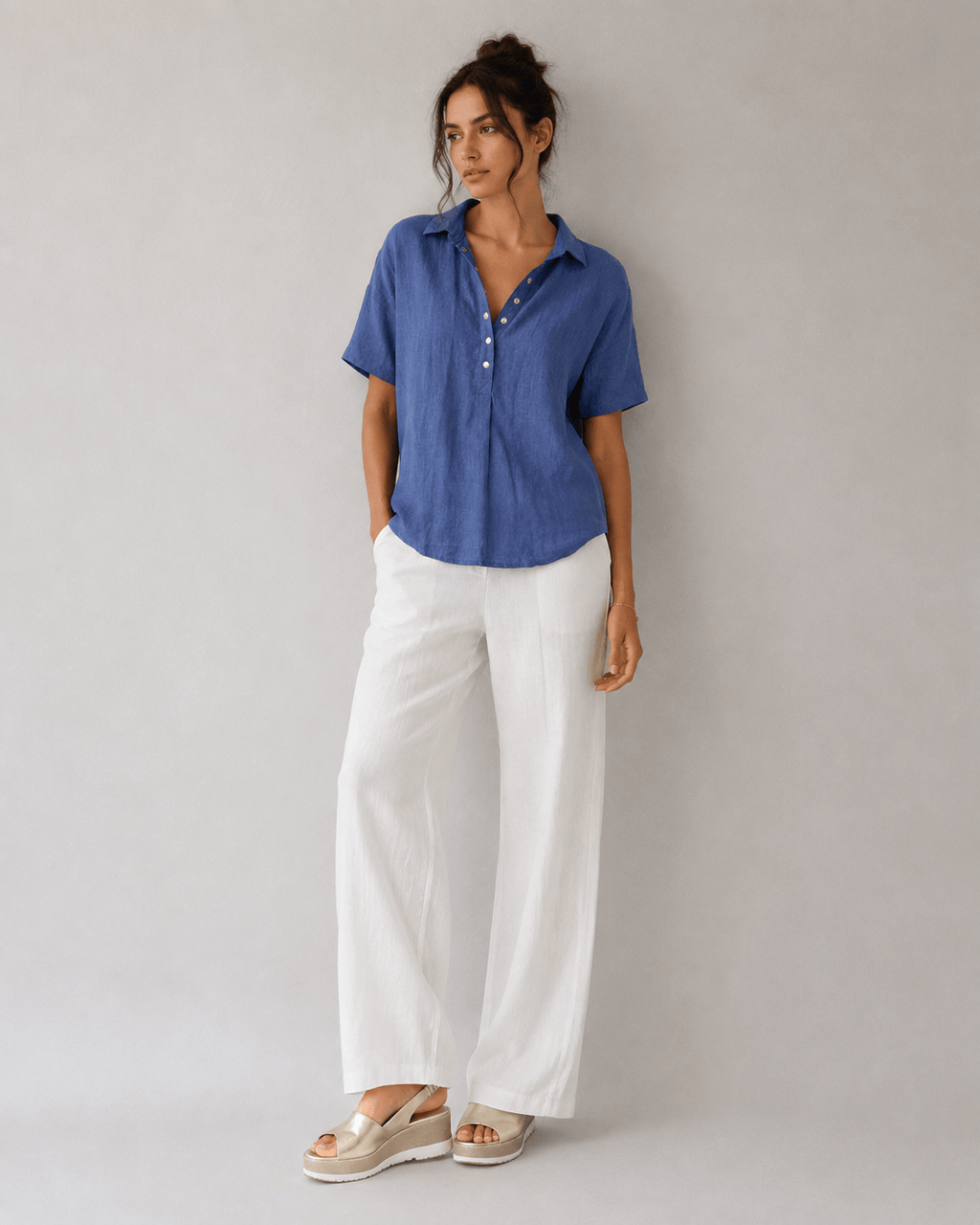 Valentina | Blusa con cuello y detalle de botones