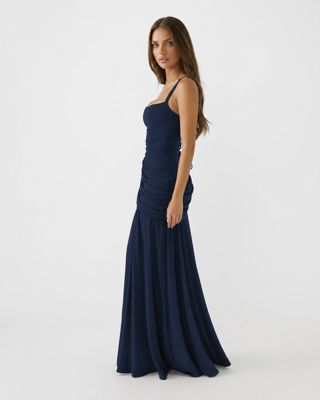 Emilia | Vestido Maxi con Escote Cuadrado Fruncido
