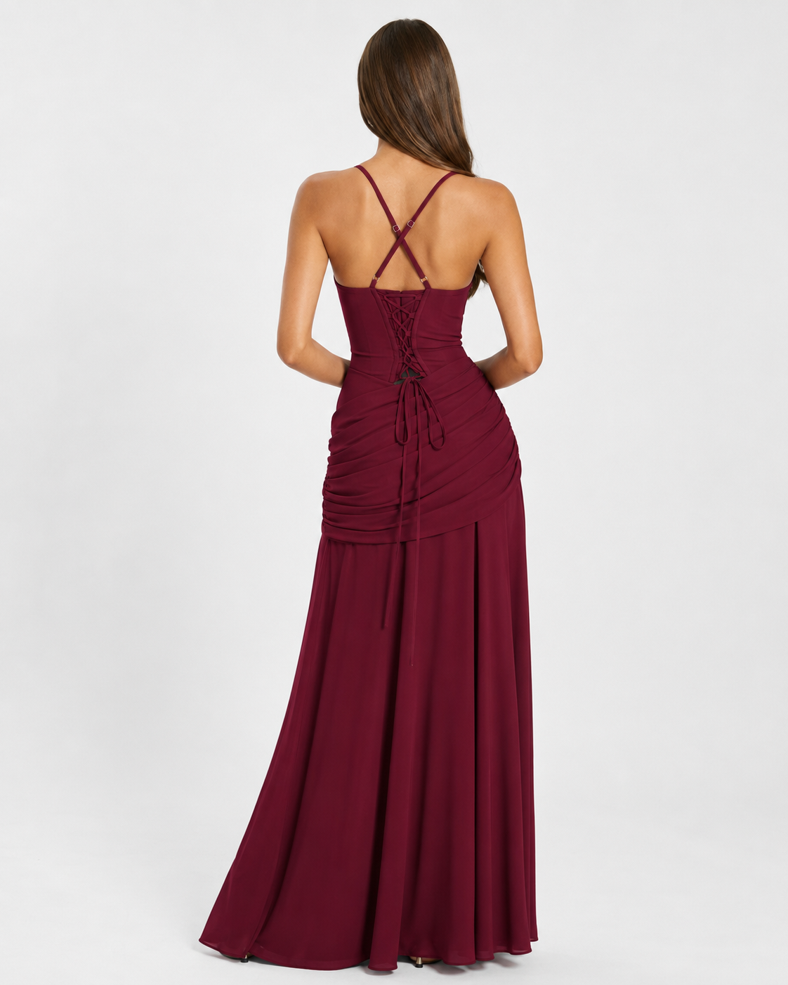 Emilia | Vestido Maxi con Escote Cuadrado Fruncido