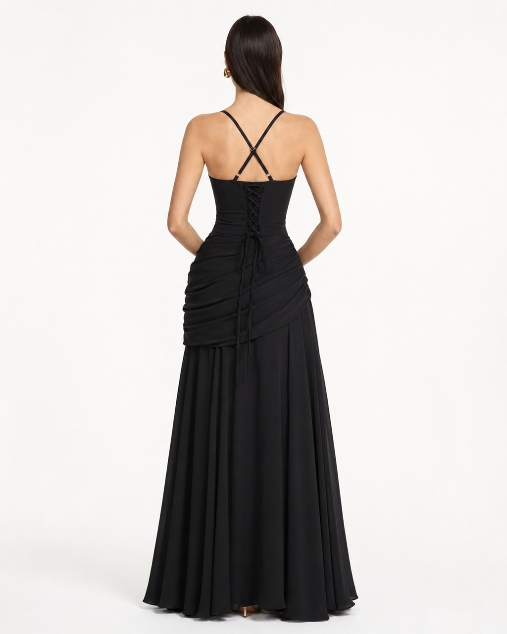Emilia | Vestido Maxi con Escote Cuadrado Fruncido