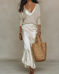 Ana – Vestido midi satinado y elegante