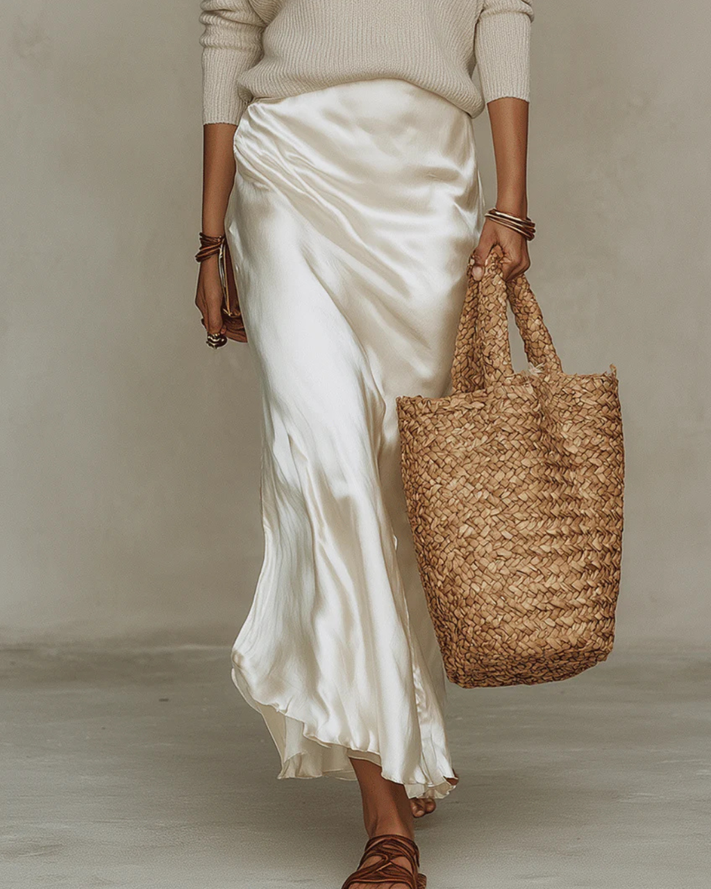 Ana – Vestido midi satinado y elegante
