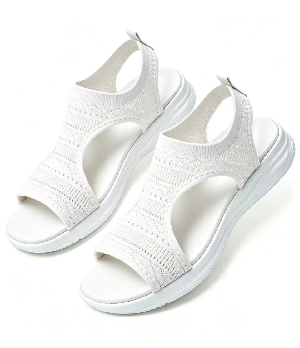 🌺 Sandalias planas transpirables con punta abierta para mujer - Verano