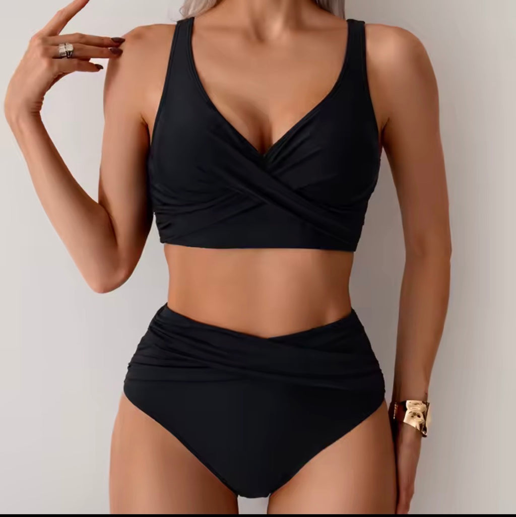 Aurely -Bikini de dos piezas de color liso