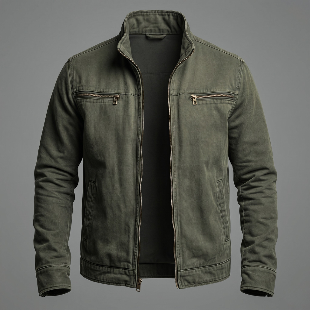 Aurely - Chaqueta vintage de algodón con cremallera