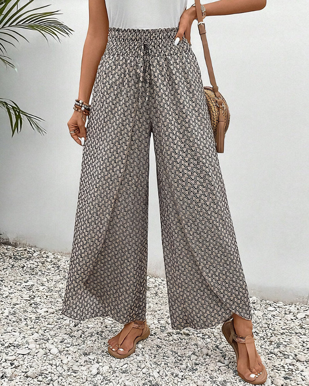 Aurely | Pantalones Lisette de pierna ancha y estampado geométrico