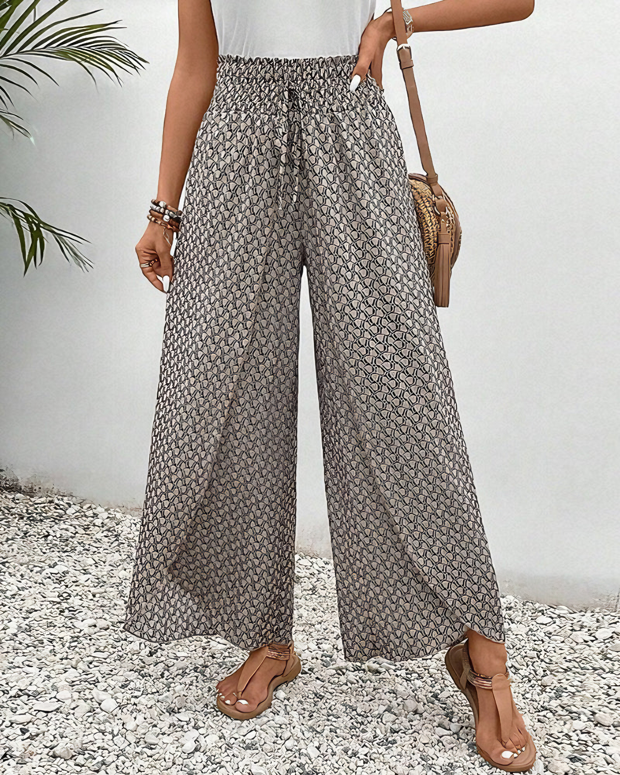 Aurely | Pantalones Lisette de pierna ancha y estampado geométrico